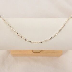 VTG 925 Sterling Silver Bracelet 7.25in Twist Curb Chain 2.5mm Milor Italy 2.3g